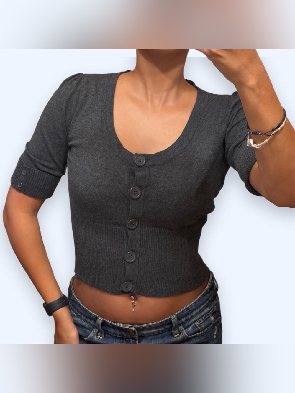 Y2K Crop Cardigan Bolero Top by Liv!